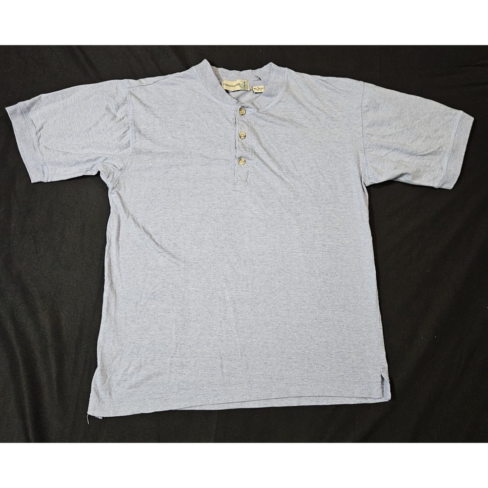Fieldmaster Men's Short Sleeve Henley Shirt Size Medium Blue